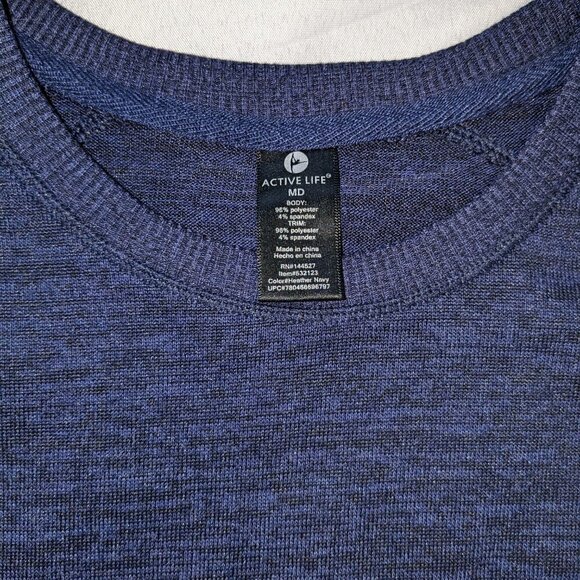 Active Life Activewear Navy Zipper Sweater Top Size M - Picture 5 of 6